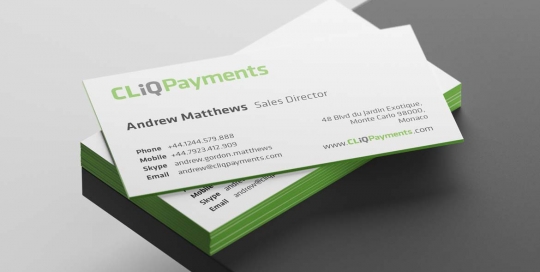 CLiQ Payments business cards